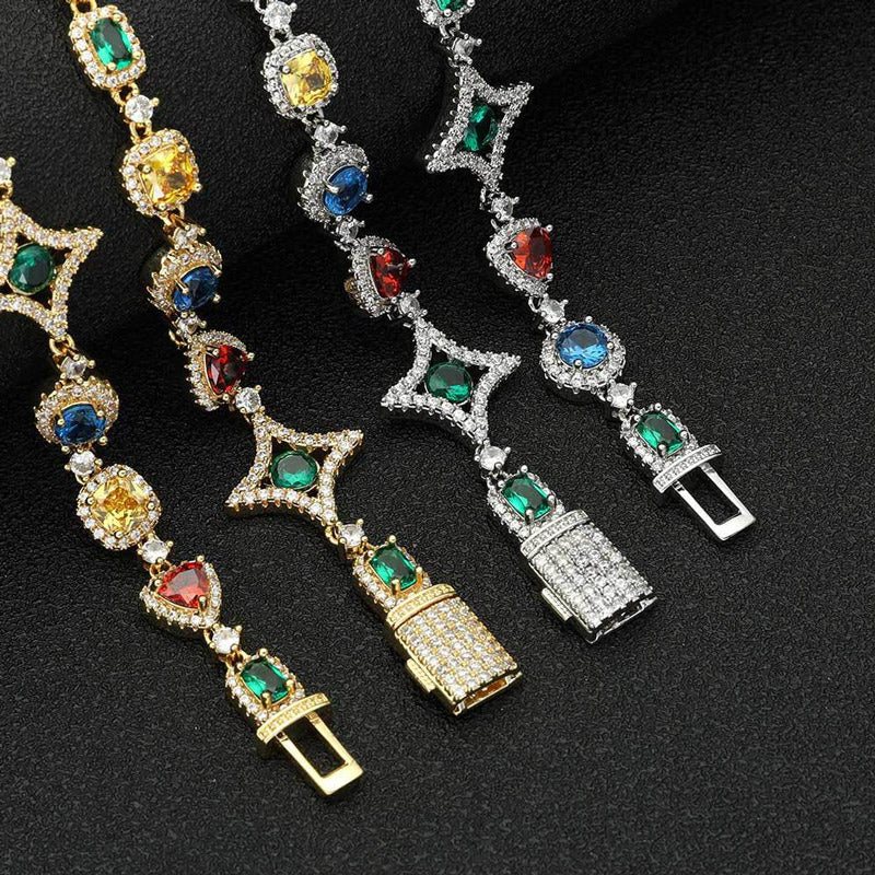 CHAIN WITH DIAMONDS MULTICOLOURS 10 MM – TS JEWELS PREMIUM COLLECTION