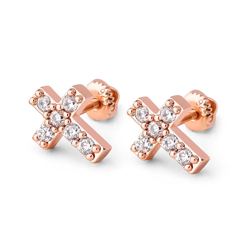 EARRING CROSS SMALL 925 SILVER (O PAR) – TS JEWELS PREMIUM COLLECTION