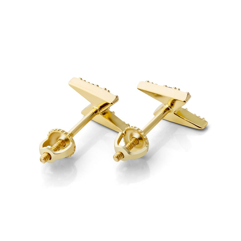 MEN'S EARRING MINI LIGHTNING ICED (O PAR) 925 SILVER