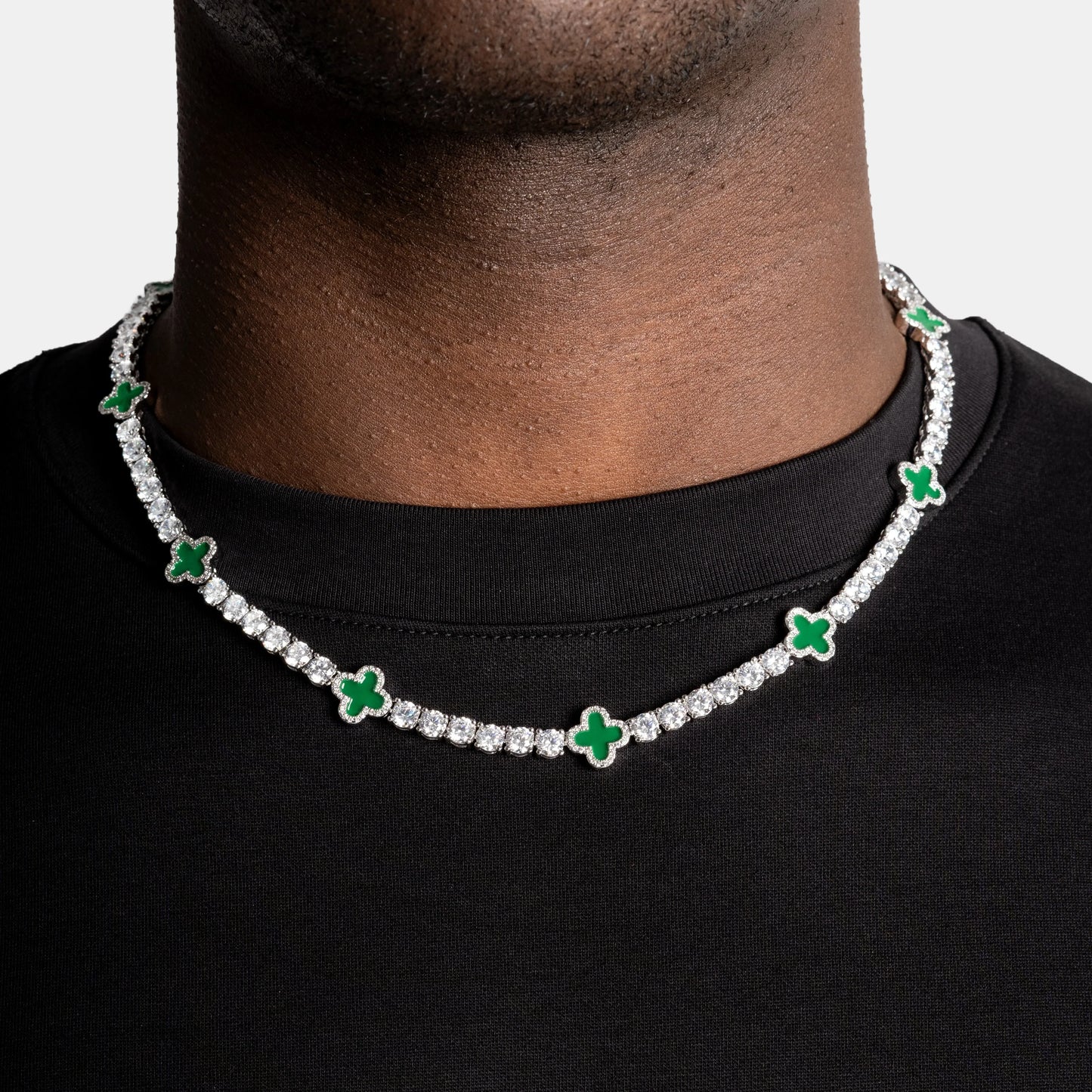 4MM GREEN RIVIERA CLOVER CHAIN TS – TS JEWELS PREMIUM COLLECTION