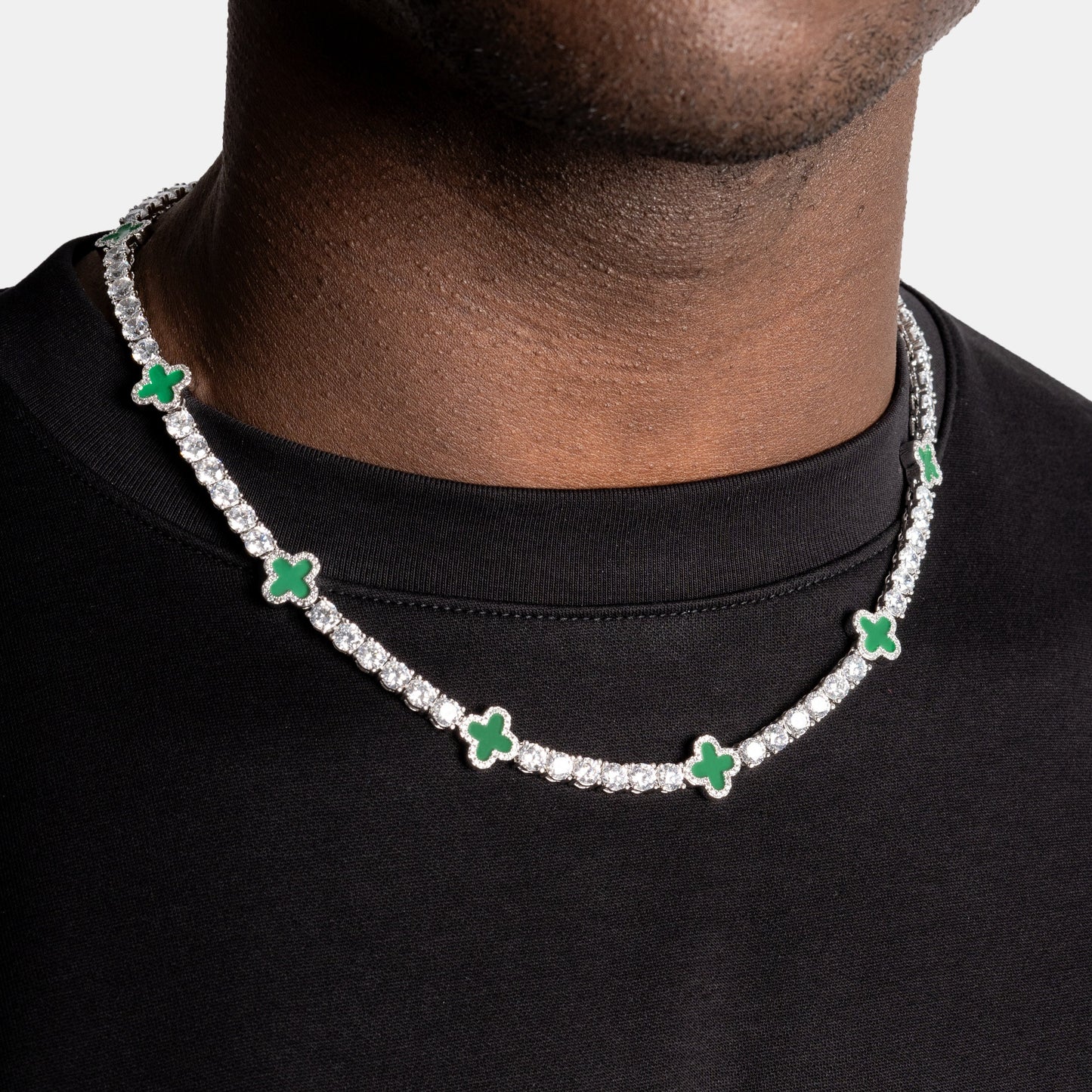 4MM GREEN RIVIERA CLOVER CHAIN TS – TS JEWELS PREMIUM COLLECTION