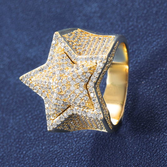 RING ICED STAR – 18K GOLD PLATED – TS JEWELS PREMIUM COLLECTION