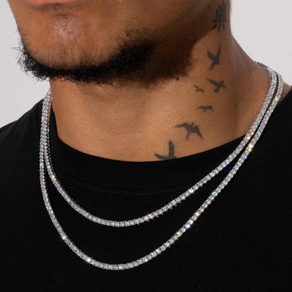 3MM TENNIS CHAIN – 925 SILVER PLATED – TS JEWELS PREMIUM COLLECTION