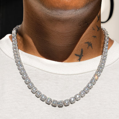 10MM CLUSTERED TENNIS CHAIN – 925 SILVER – TS JEWELS PREMIUM COLLECTION