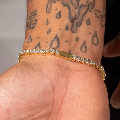 3MM BRACELET TENNIS – 18K GOLD PLATED – TS JEWELS PREMIUM COLLECTION