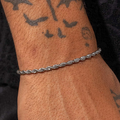 3MM BRACELET ROPE – 925 SILVER PLATED – TS JEWELS PREMIUM COLLECTION