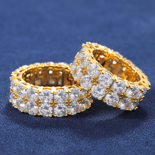 RING ICED DOUBLE ROW TENNIS – 18K GOLD PLATED – TS JEWELS