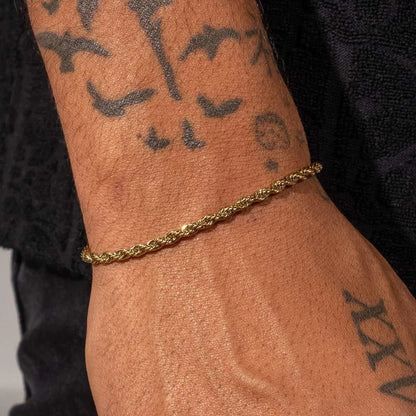 3MM BRACELET ROPE – 18K GOLD PLATED – TS JEWELS PREMIUM COLLECTION