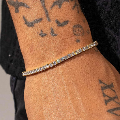 3MM BRACELET TENNIS – 18K GOLD PLATED – TS JEWELS PREMIUM COLLECTION