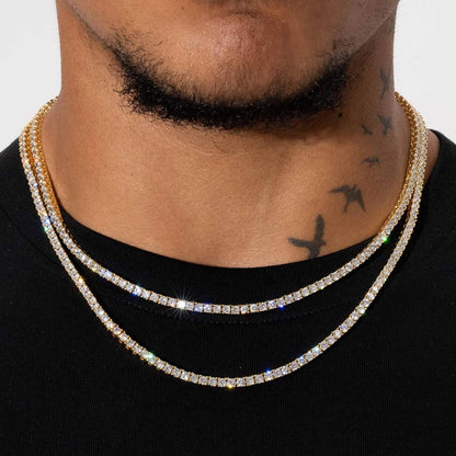 3MM TENNIS CHAIN – 18K GOLD PLATED – TS JEWELS PREMIUM COLLECTION