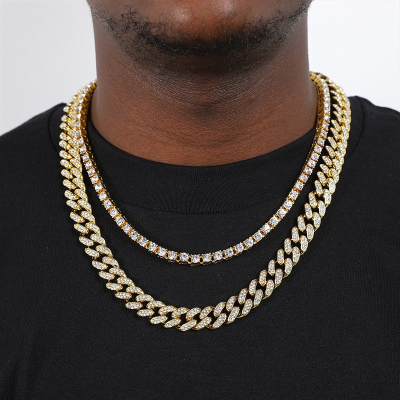 CHAIN CUBAN 13MM + RIVIERA 5MM (ICED) – TS JEWELS PREMIUM COLLECTION