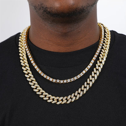 CHAIN CUBAN 13MM + RIVIERA 5MM (ICED) – TS JEWELS PREMIUM COLLECTION