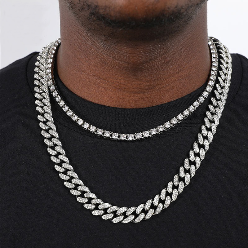CHAIN CUBAN 13MM + RIVIERA 5MM (ICED) – TS JEWELS PREMIUM COLLECTION