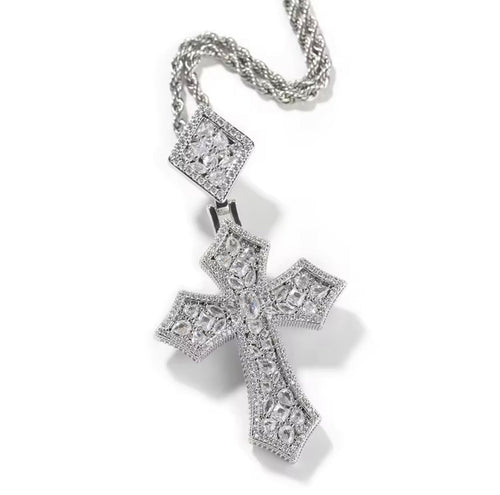 PENDANT CLUSTERED CROSS – 925 SILVER PLATED – TS JEWELS