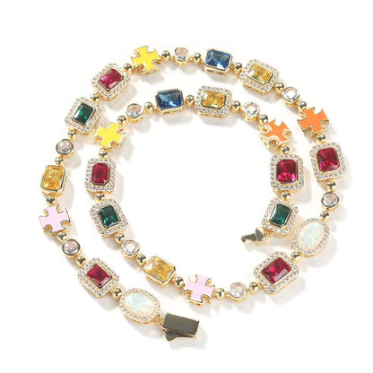 MULTI – STONE CHAIN TS (8MM) – TS JEWELS PREMIUM COLLECTION