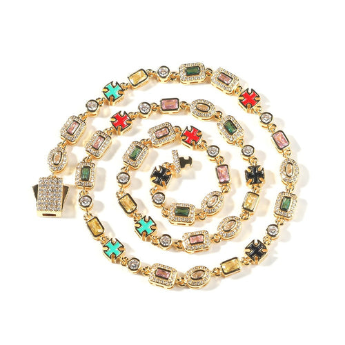 TS MULTI – STONE CHAIN (6MM) GOLD – TS JEWELS PREMIUM COLLECTION