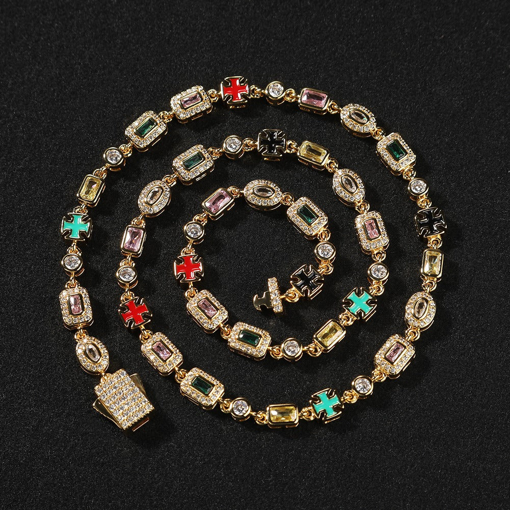 TS MULTI – STONE CHAIN (6MM) GOLD – TS JEWELS PREMIUM COLLECTION