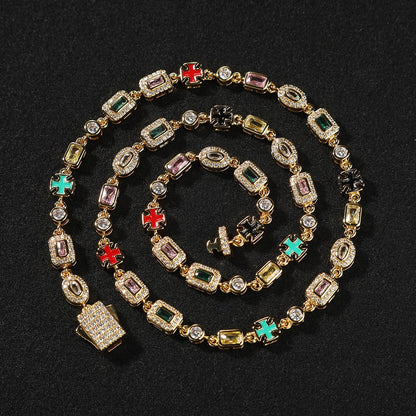TS MULTI – STONE CHAIN (6MM) GOLD – TS JEWELS PREMIUM COLLECTION