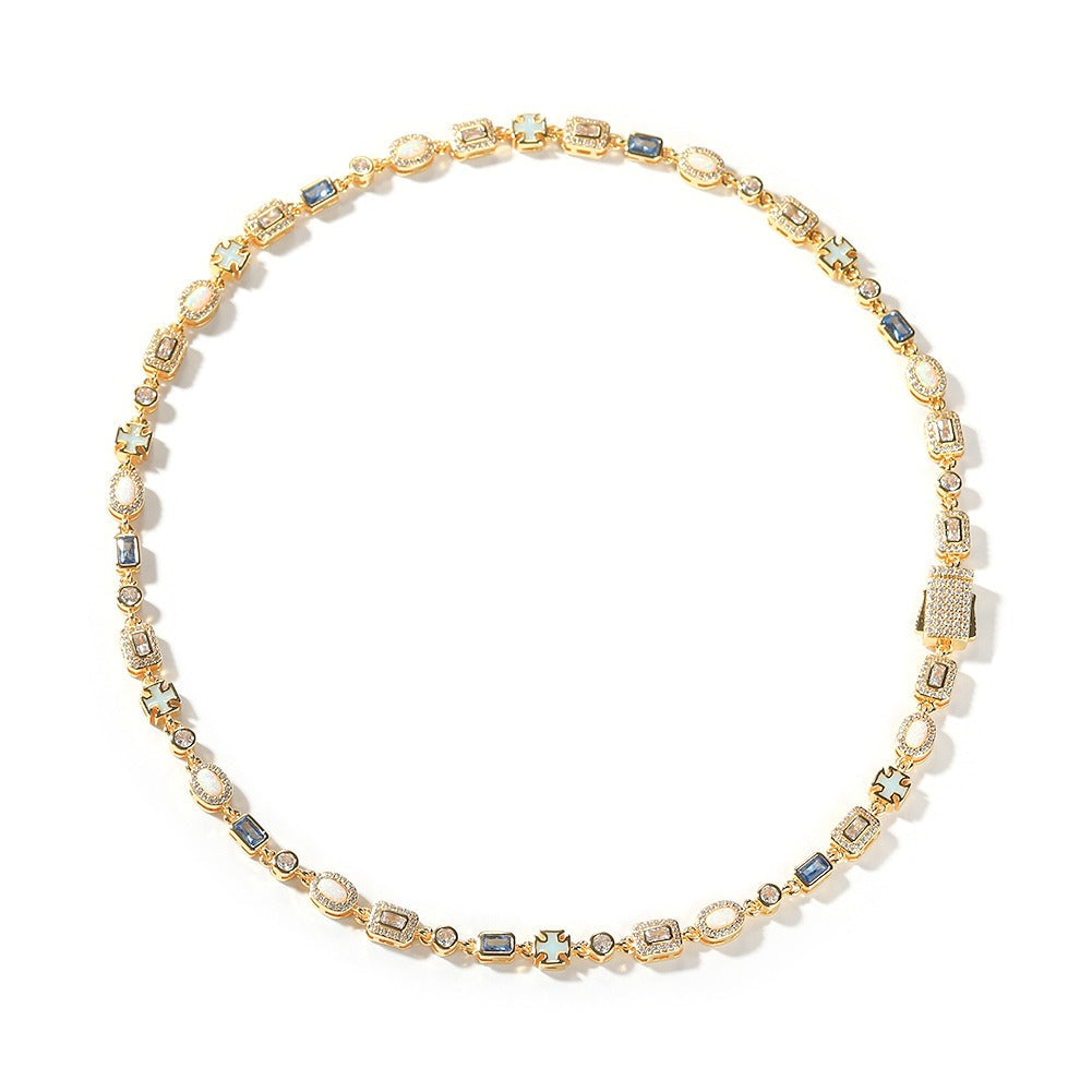 TS MULTI – STONE CHAIN (6MM) GOLD – TS JEWELS PREMIUM COLLECTION