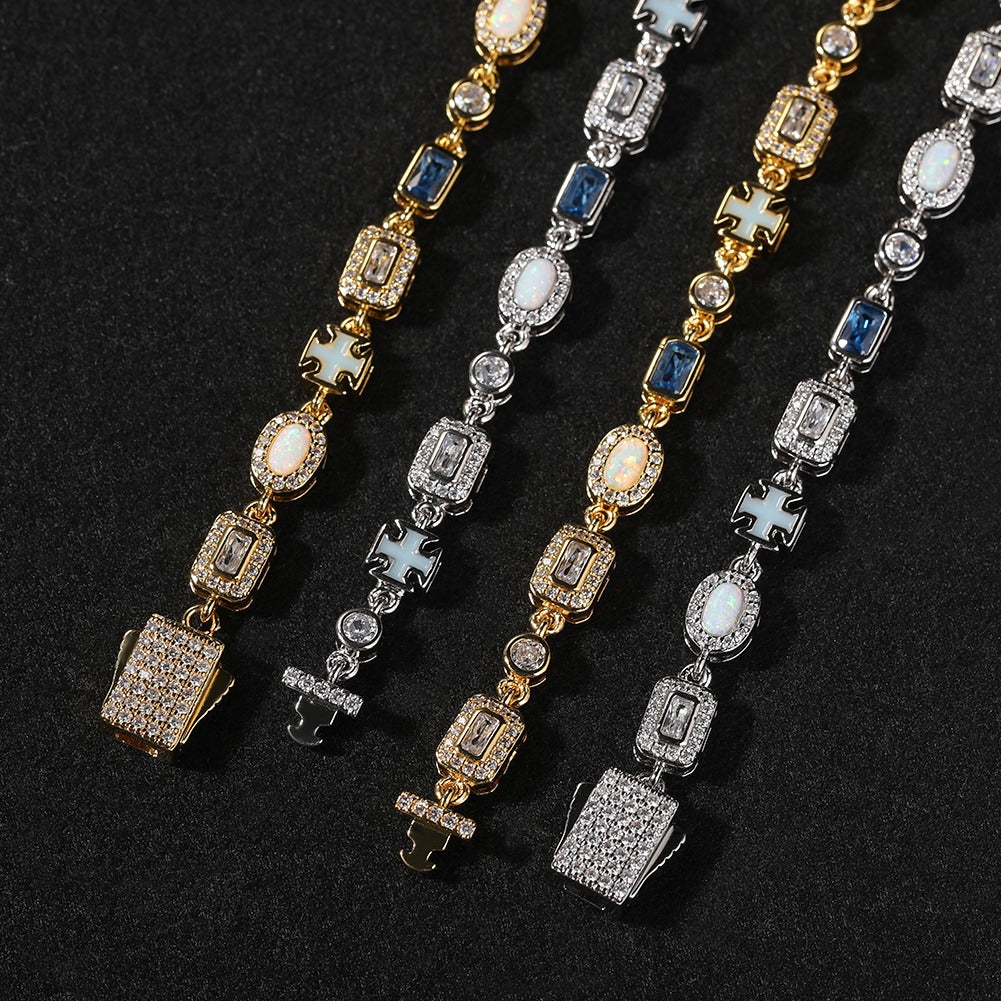 TS MULTI – STONE CHAIN (6MM) BLUE – TS JEWELS PREMIUM COLLECTION