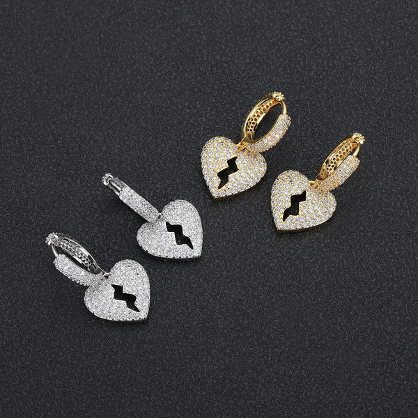 EARRING BROKEN HEART ICED (PAIR) – TS JEWELS