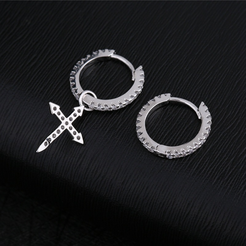 EARRING CROSS WITH HOOP ICED (O PAR) – TS JEWELS PREMIUM COLLECTION