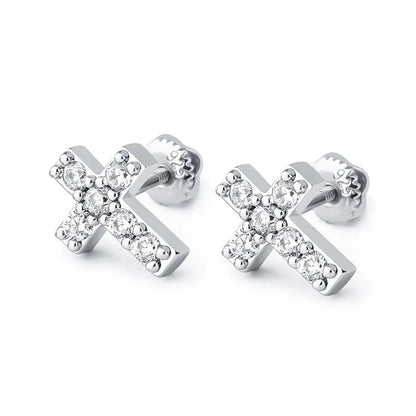 EARRING CROSS SMALL 925 SILVER (O PAR) – TS JEWELS PREMIUM COLLECTION