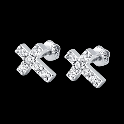 EARRING CROSS SMALL 925 SILVER (O PAR) – TS JEWELS PREMIUM COLLECTION