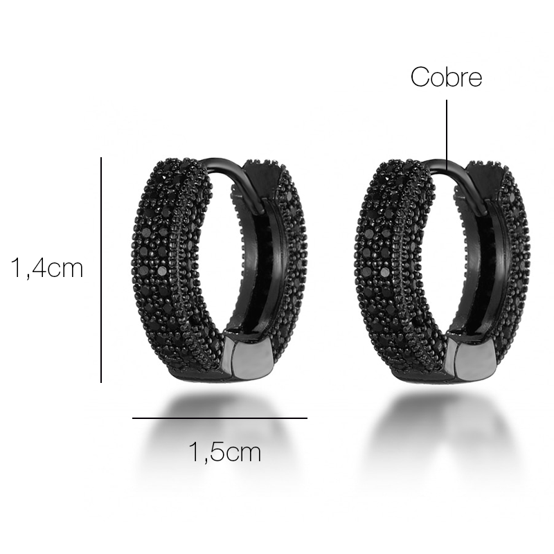 MEN'S EARRING HOOP BLACK DOUBLE ICED (O PAR) – TS JEWELS