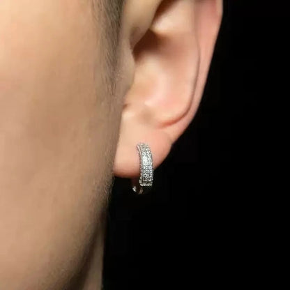 MEN'S EARRING HOOP DOUBLE ICED (O PAR) – TS JEWELS PREMIUM COLLECTION