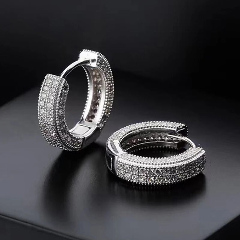 MEN'S EARRING HOOP DOUBLE ICED (O PAR) – TS JEWELS PREMIUM COLLECTION