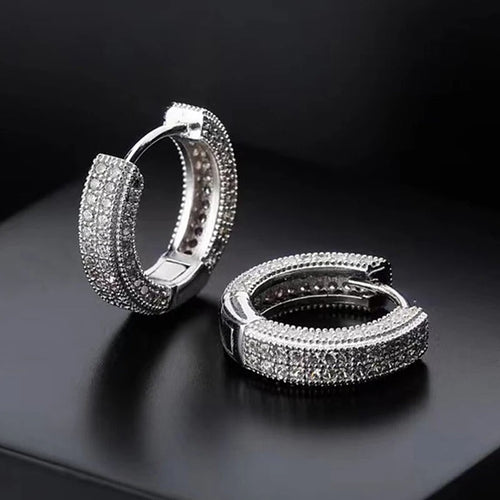 MEN'S EARRING HOOP DOUBLE ICED (O PAR) – TS JEWELS PREMIUM COLLECTION
