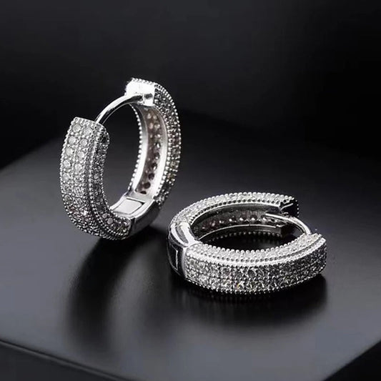 MEN'S EARRING HOOP DOUBLE ICED (O PAR) – TS JEWELS PREMIUM COLLECTION