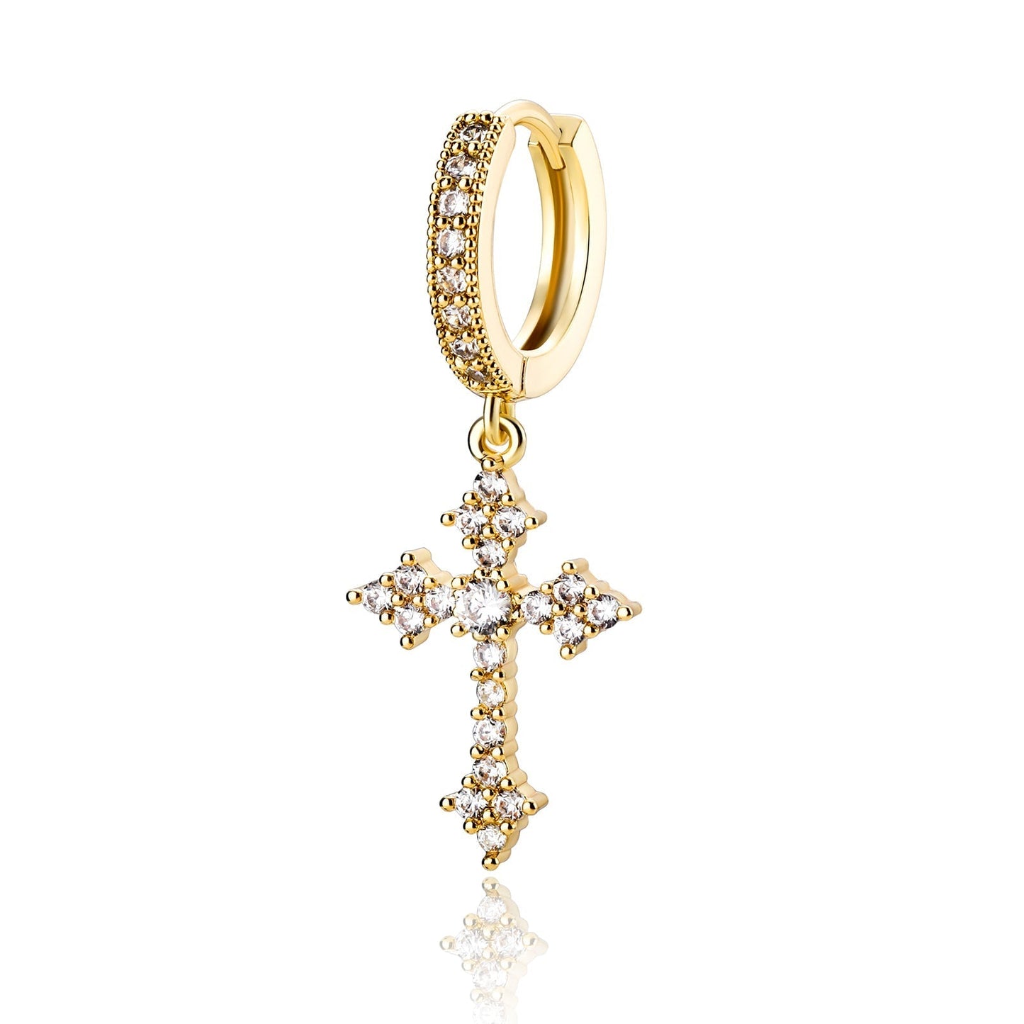 MEN'S EARRING MINI CROSS ICED (O PAR) – TS JEWELS PREMIUM COLLECTION