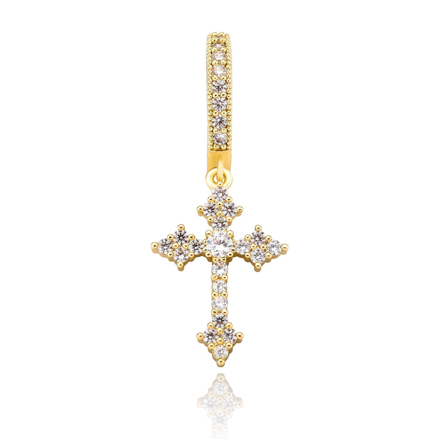 MEN'S EARRING MINI CROSS ICED (O PAR) – TS JEWELS PREMIUM COLLECTION