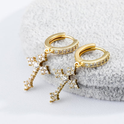 MEN'S EARRING MINI CROSS ICED (O PAR) – TS JEWELS PREMIUM COLLECTION
