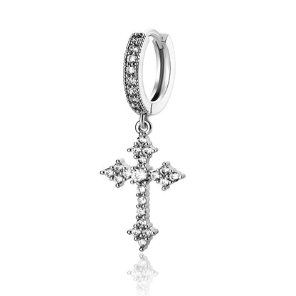 MEN'S EARRING MINI CROSS ICED (O PAR) – TS JEWELS PREMIUM COLLECTION
