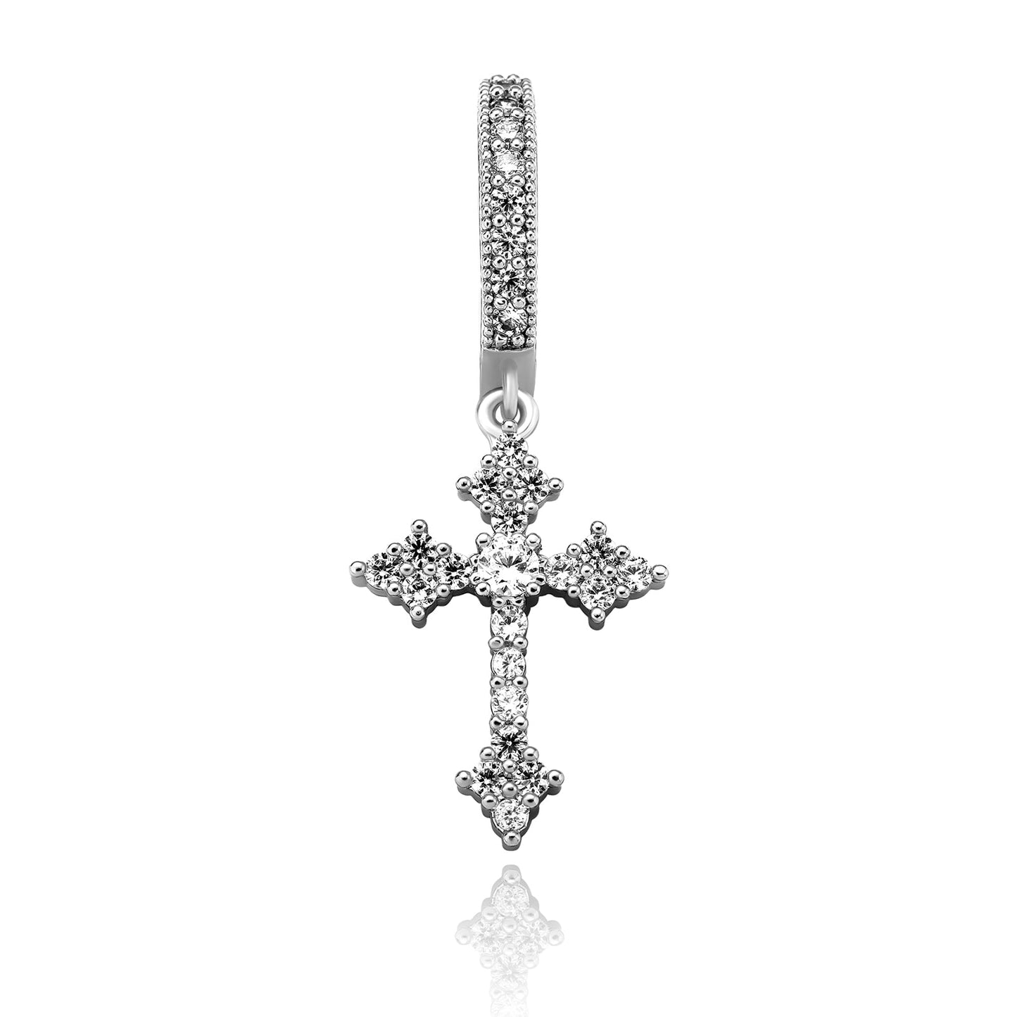 MEN'S EARRING MINI CROSS ICED (O PAR) – TS JEWELS PREMIUM COLLECTION