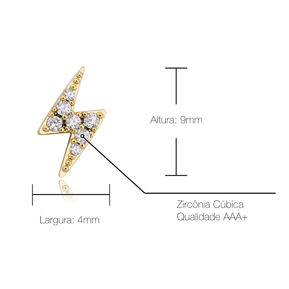 MEN'S EARRING MINI LIGHTNING ICED (O PAR) 925 SILVER