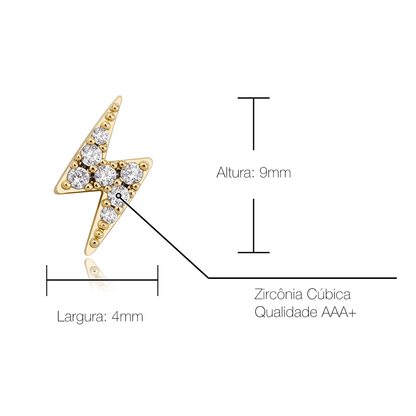 MEN'S EARRING MINI LIGHTNING ICED (O PAR) 925 SILVER