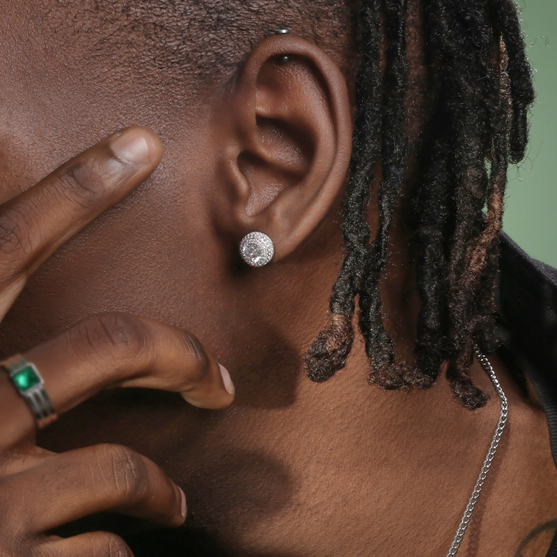 MEN'S EARRING ROUND 2.0 ICED (O PAR) – TS JEWELS PREMIUM COLLECTION