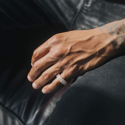 RING ICED DOUBLE ROW TENNIS – 18K GOLD PLATED – TS JEWELS