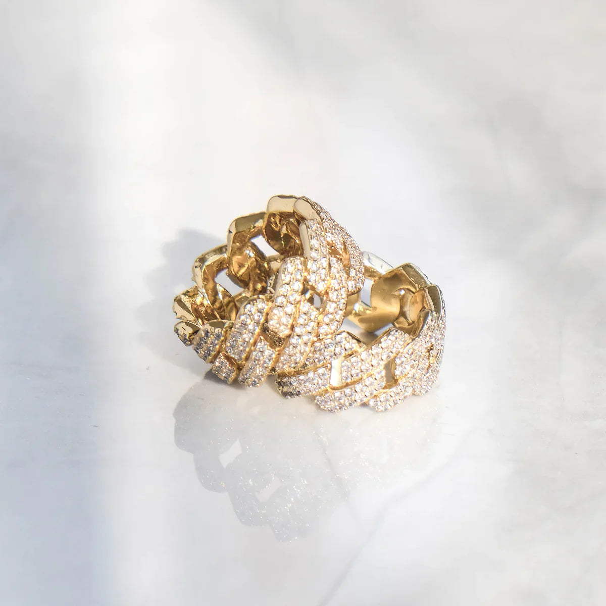 RING DIAMOND PRONG – 18K GOLD PLATED – TS JEWELS PREMIUM COLLECTION