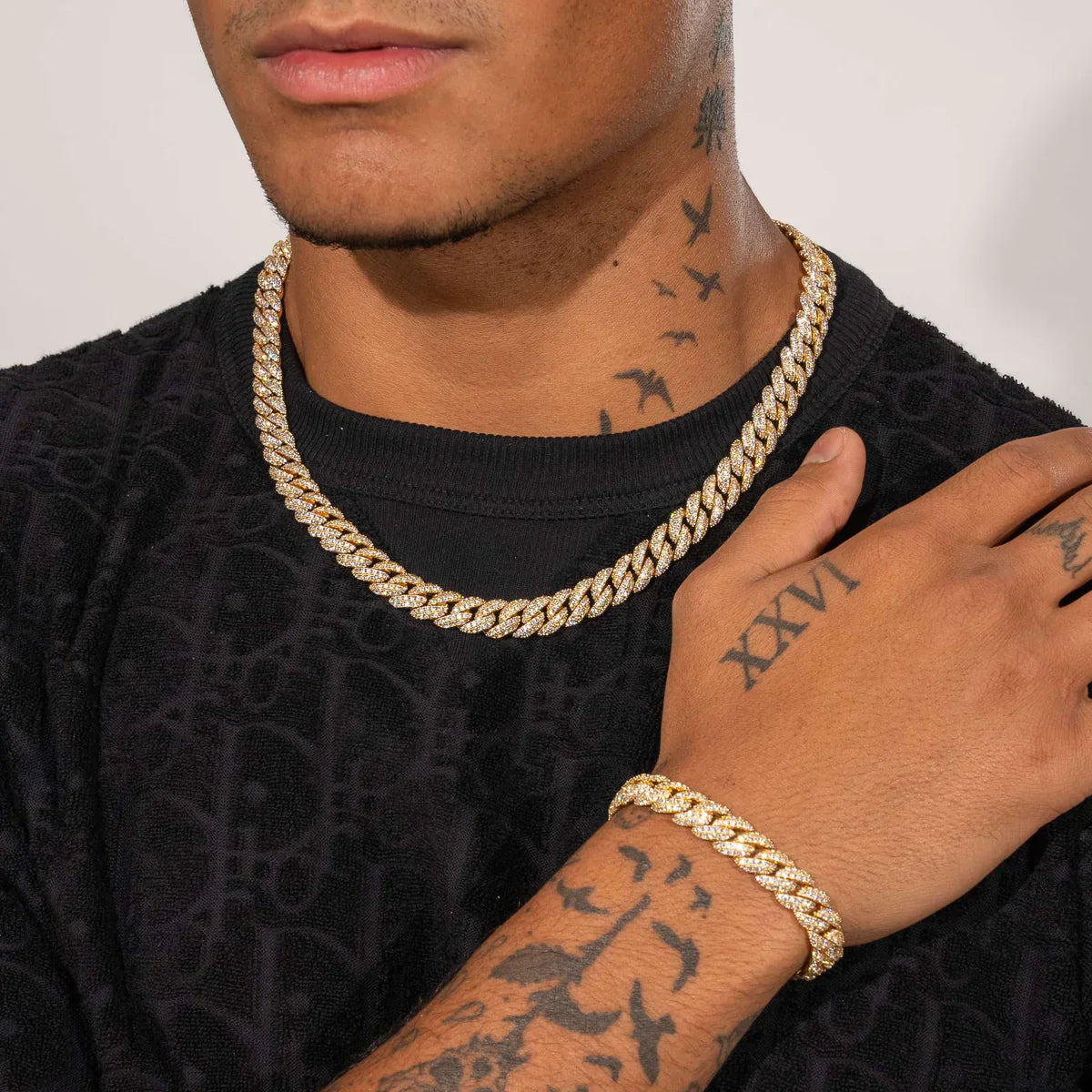 10MM BRACELET ICED CUBAN LINK – 18K GOLD PLATED – TS JEWELS