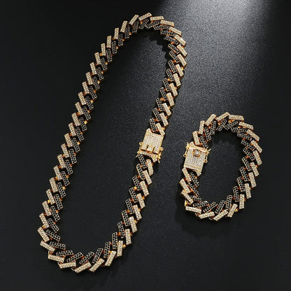 SET CUBAN MIAMI BLACK (ICED) 15MM – TS JEWELS PREMIUM COLLECTION