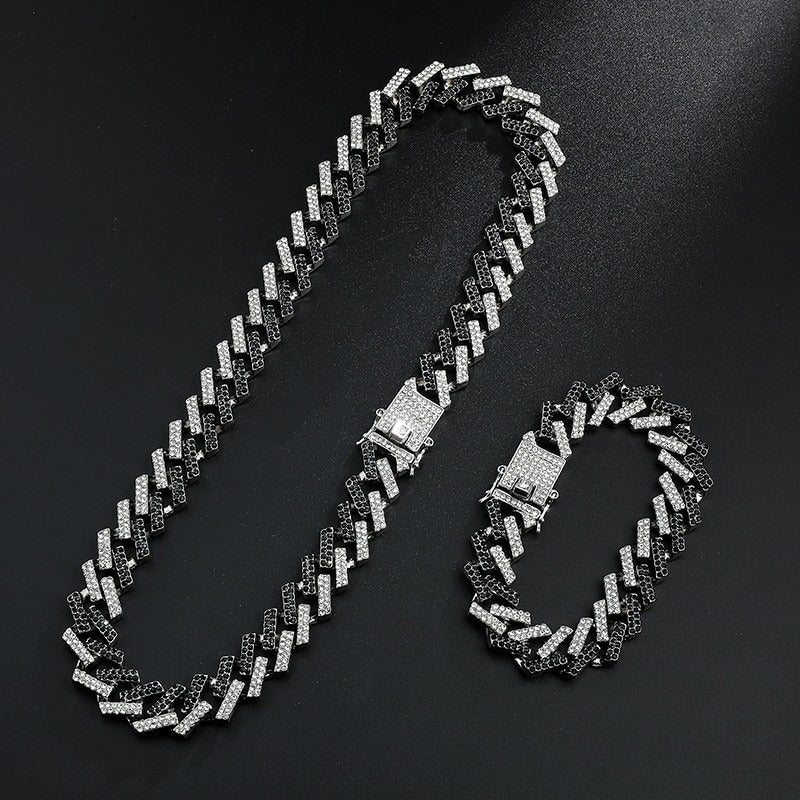 SET CUBAN MIAMI BLACK (ICED) 15MM – TS JEWELS PREMIUM COLLECTION