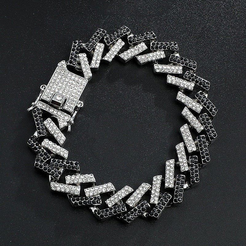 SET CUBAN MIAMI BLACK (ICED) 15MM – TS JEWELS PREMIUM COLLECTION