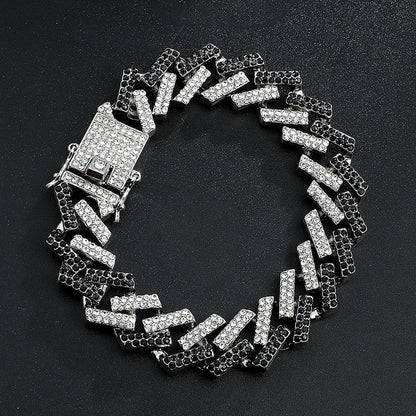 SET CUBAN MIAMI BLACK (ICED) 15MM – TS JEWELS PREMIUM COLLECTION