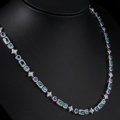 CHAIN + BRACELET TENNIS 6MM RECTANGULAR COLOUR – TS JEWELS