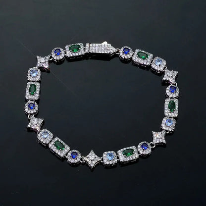 CHAIN + BRACELET TENNIS 6MM RECTANGULAR COLOUR – TS JEWELS